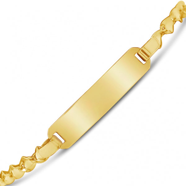 10K Yellow Gold Baby & Toddler Fancy ID Bracelet