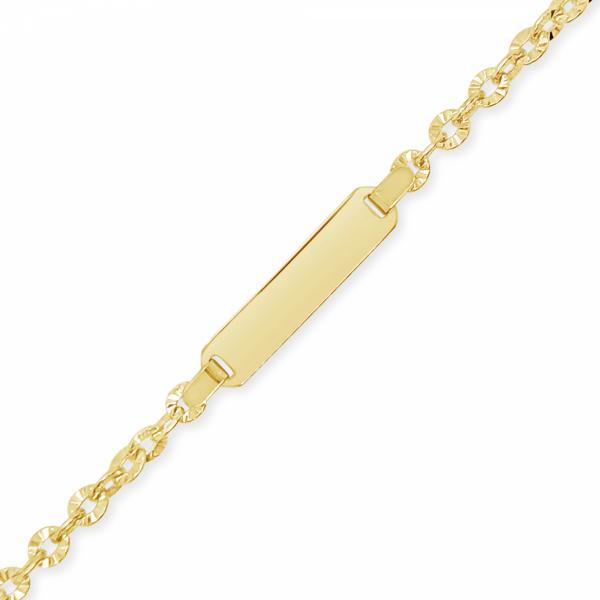 10K Yellow Gold Baby & Toddler Fancy ID Bracelet