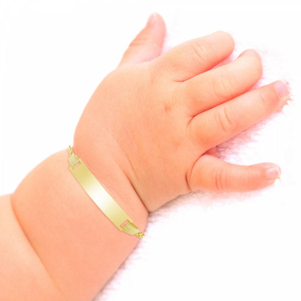 Two-Tone Cuban Baby ID Bracelet – Lineage Jewelry