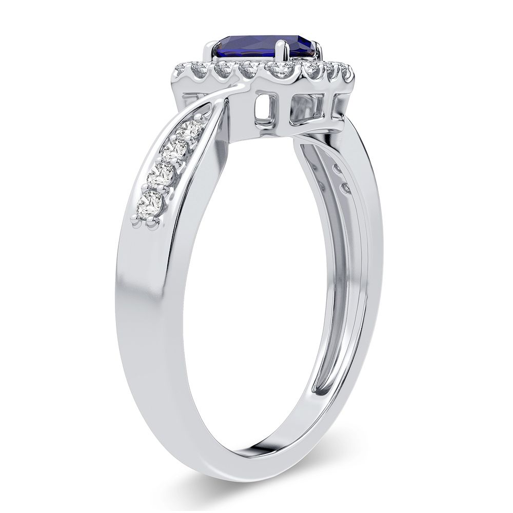 14K 0.25CT Diamond Ring Sapphire