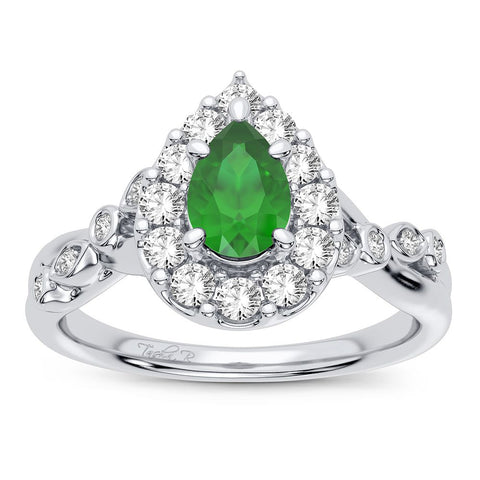 14K 0.27CT Diamond Ring Emerald