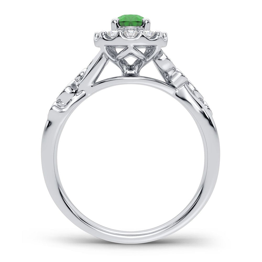 14K 0.27CT Diamond Ring Emerald