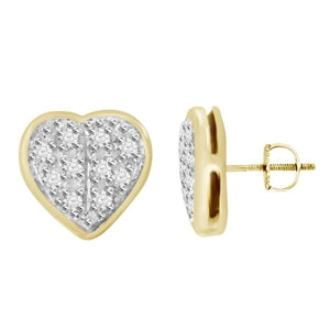 YUVA EARRINGS 1/20 CT ROUND DIAMOND 10K YELLOW GOLD