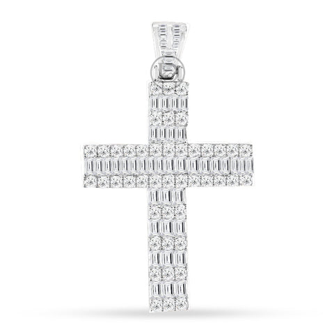 10K Yellow Gold Cross Pendant With 2.49CT Diamonds