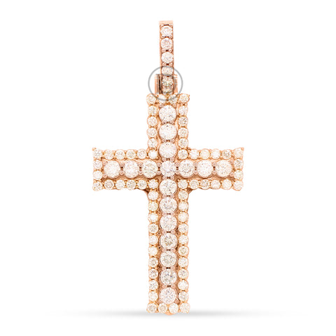 10k yellow gold cross pendant with 2.50ct diamonds