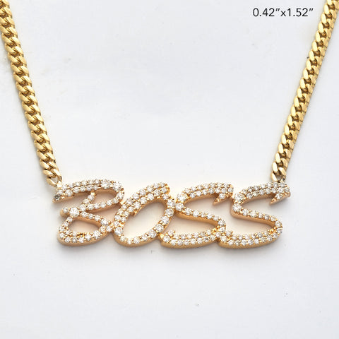 10KY 0.85CTW DIAMOND NECKLACE NAME PIECE