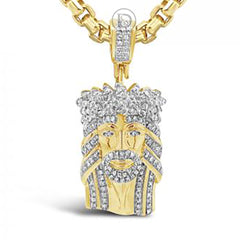 Diamond Jesus Pendant .27 CTW Round Cut 10K Yellow Gold – Exotic 