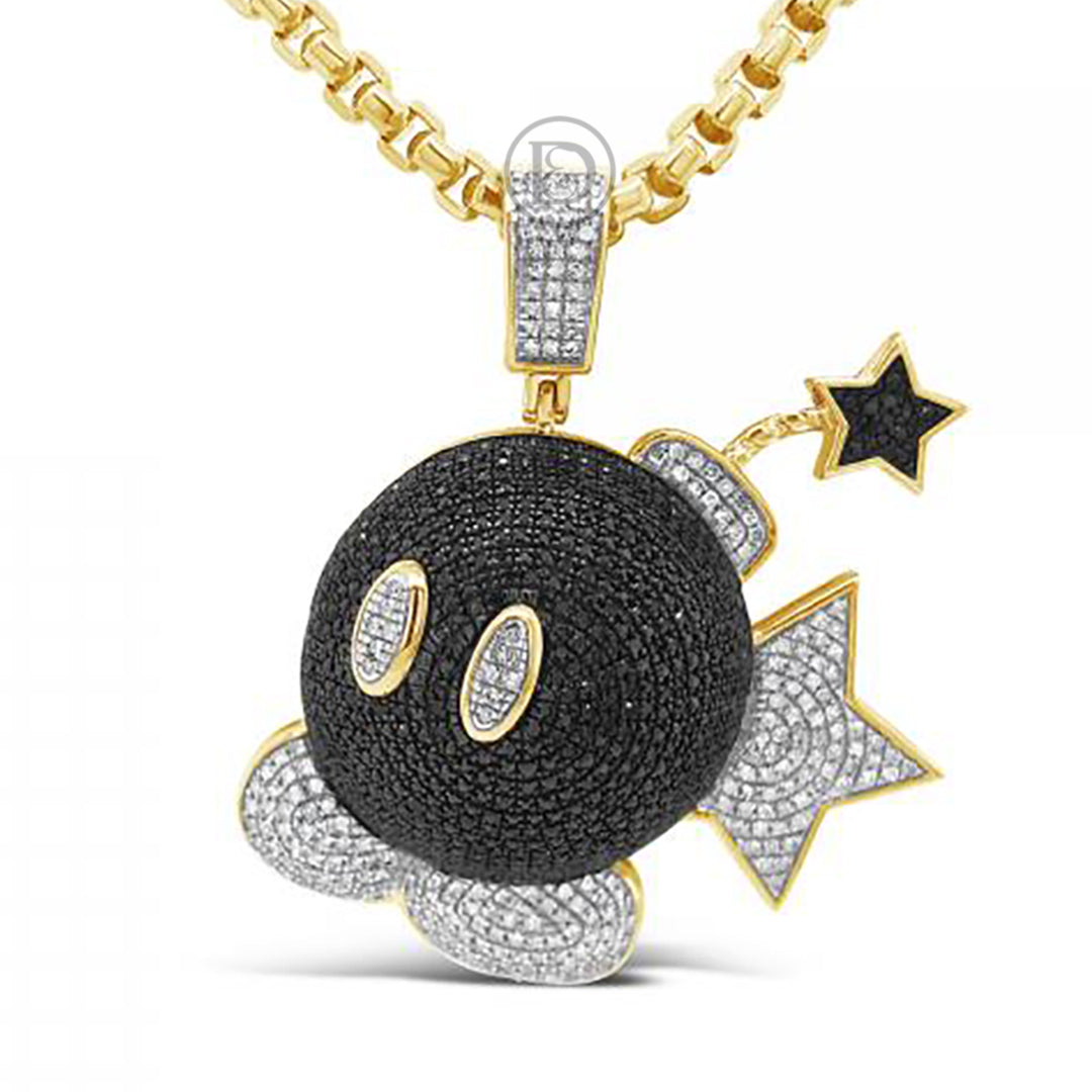 "Bob-omber" Diamond Pendant 2.44 CTW Round Cut 10K Yellow Gold